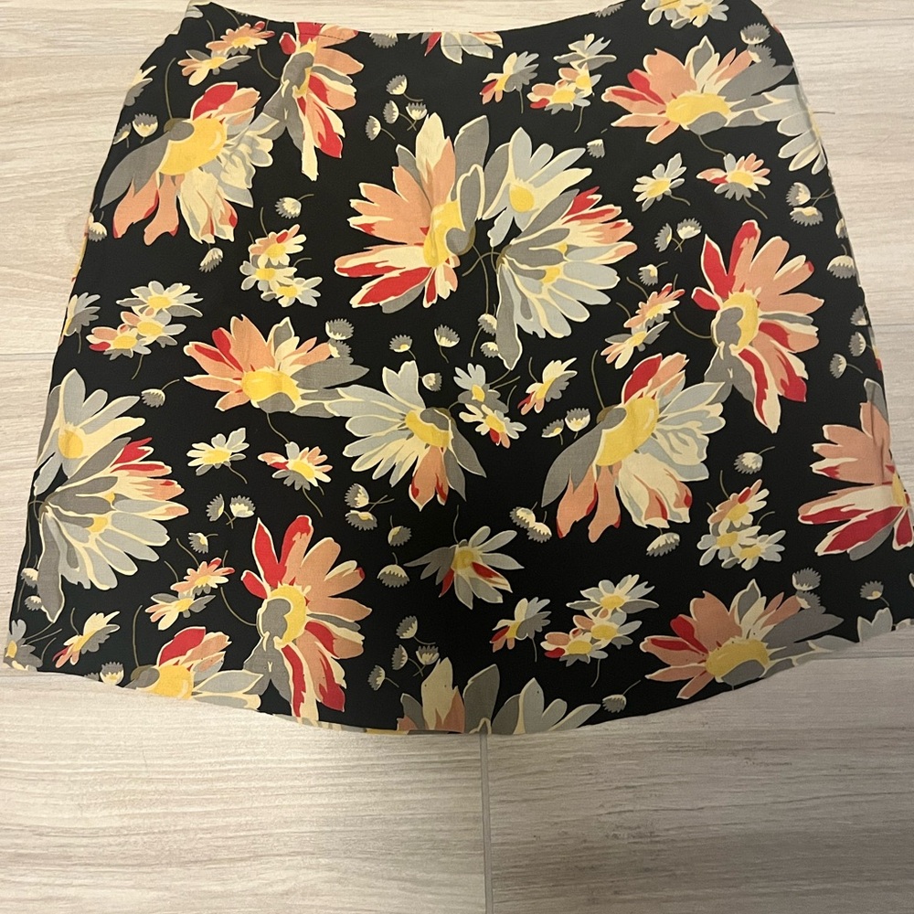 90s dark floral mini skirt – soft grunge rayon XS/S